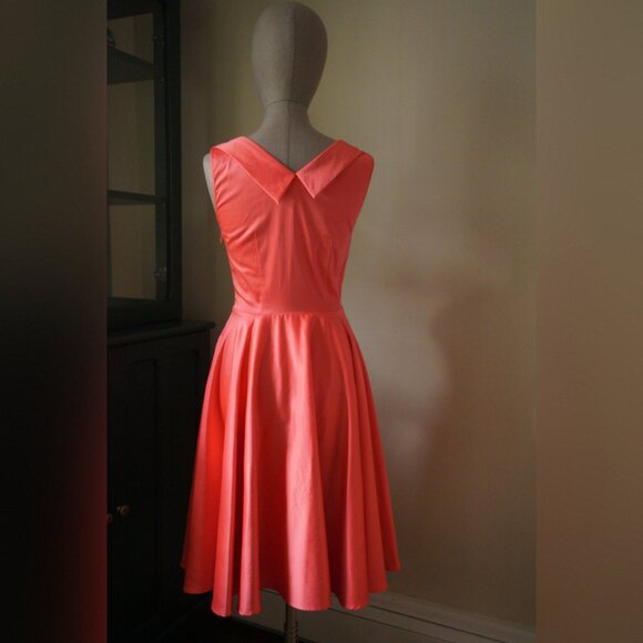 💖 Candice Gwinn New Orleans Coral Pin-Up Swing Dress 💖 - Picture 2 of 4